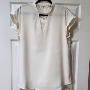 Express Womens Cap Sleeve Casual Key Hole Neck Blouse